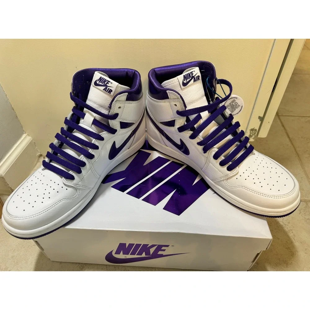 Nike Air Jordan 1 High OG Court Purple Women's Size 11 White Purple CD0461-151 - Picture 1 of 9